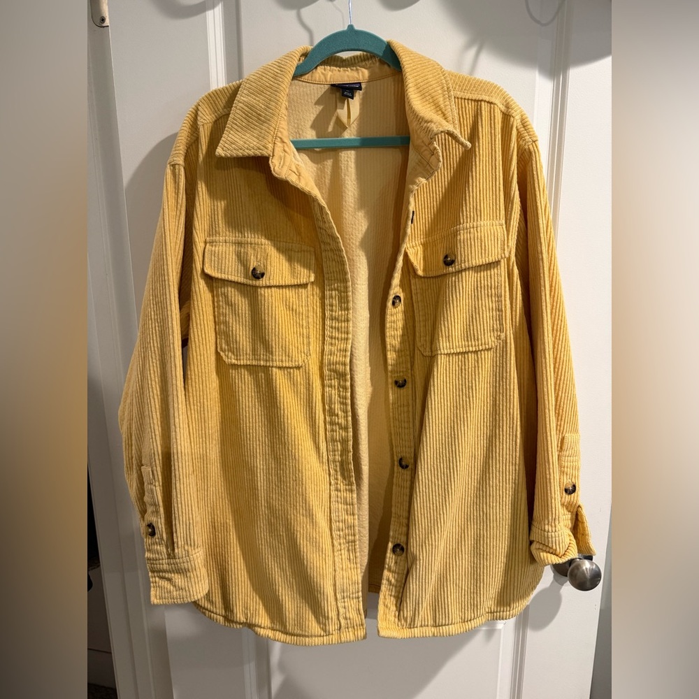 Patagonia Yellow Corduroy Overshirt Jacket - Women's XL